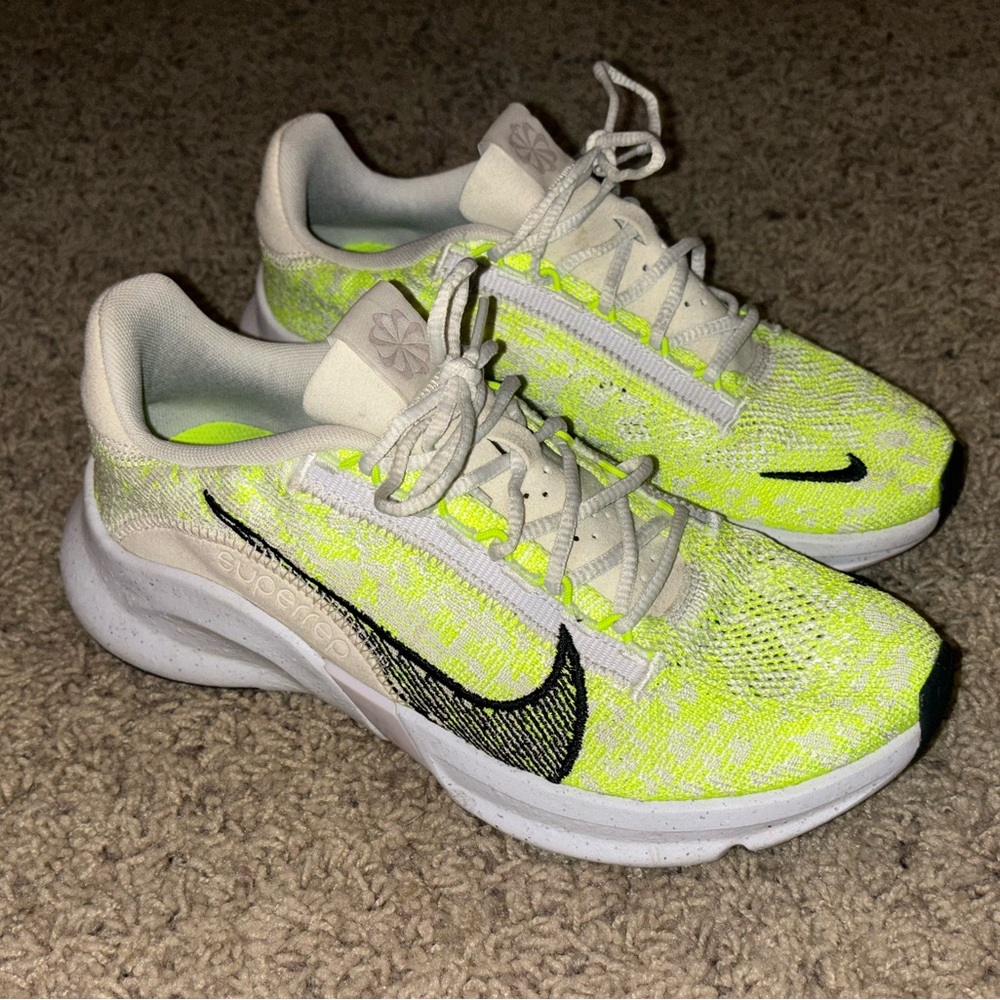 (WMNS) Nike SuperRep Go 3 Flyknit Next Nature 'White Volt' Size 8